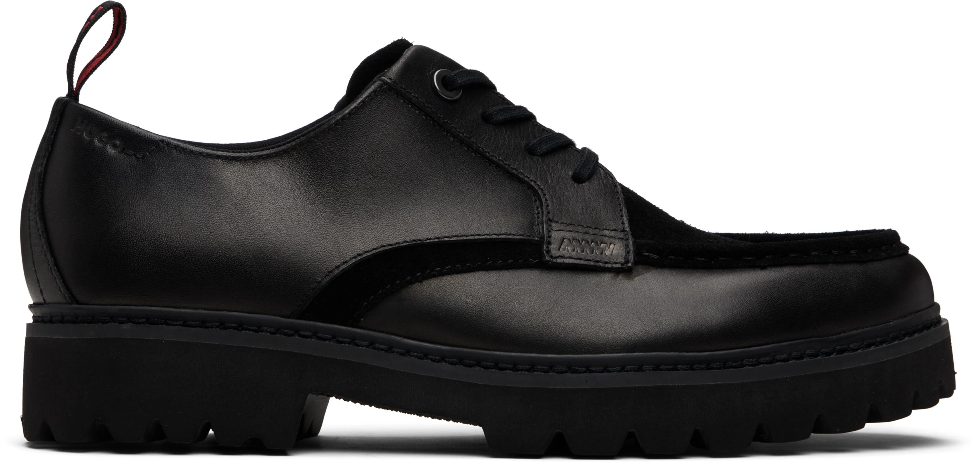 Black Leather & Suede Derbys by HUGO BOSS
