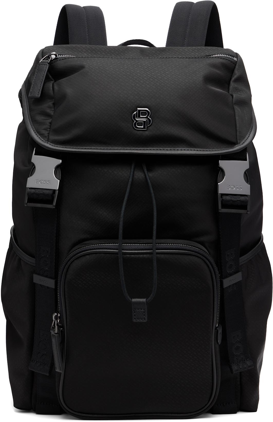 Black Logo Hardware Backpack by HUGO BOSS