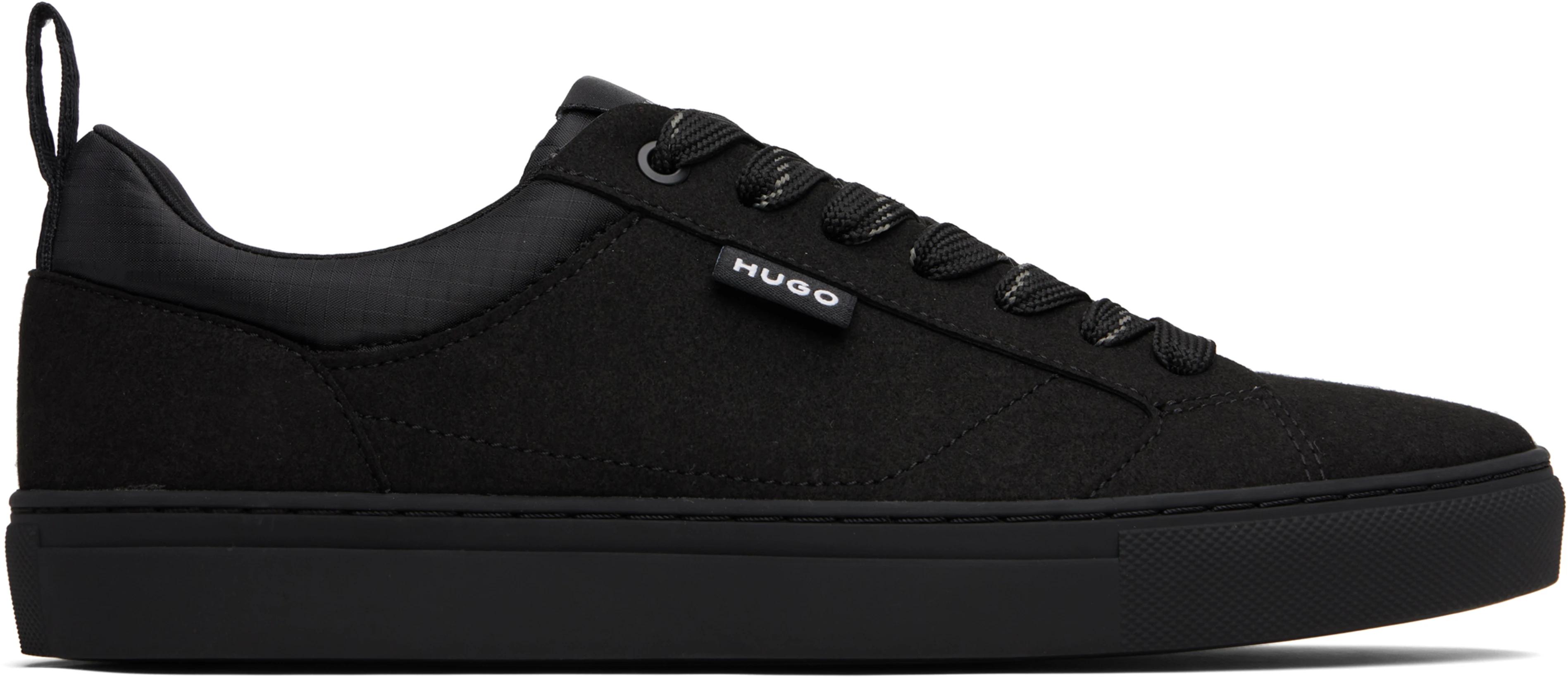 Black Logo Patch Sneakers by HUGO BOSS