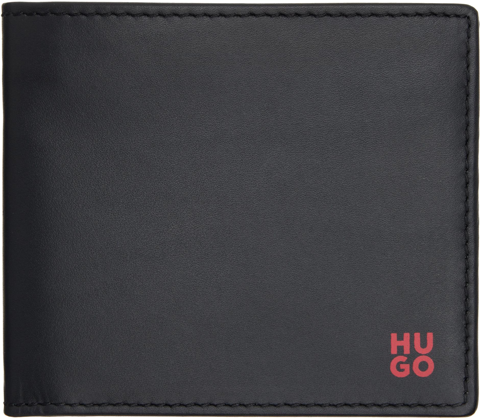 Black 'Red Stacked Logo' Wallet by HUGO BOSS