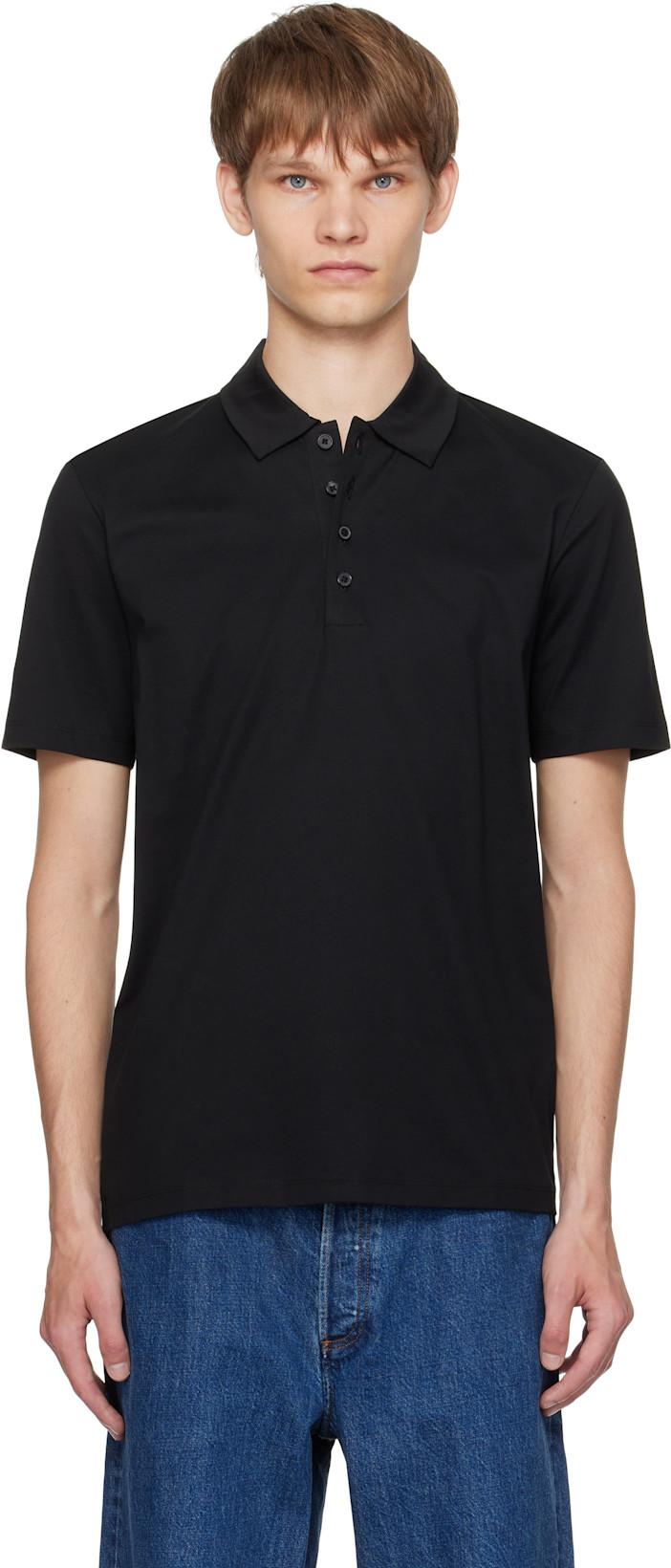 Black Slim-Fit Mercerized Cotton Polo by HUGO BOSS