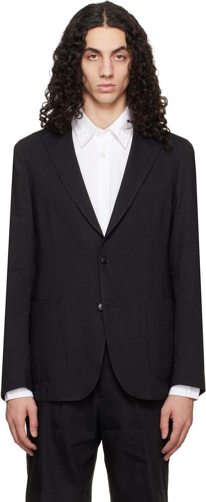 Black Slim-Fit Washable Tech Linen Blazer by HUGO BOSS