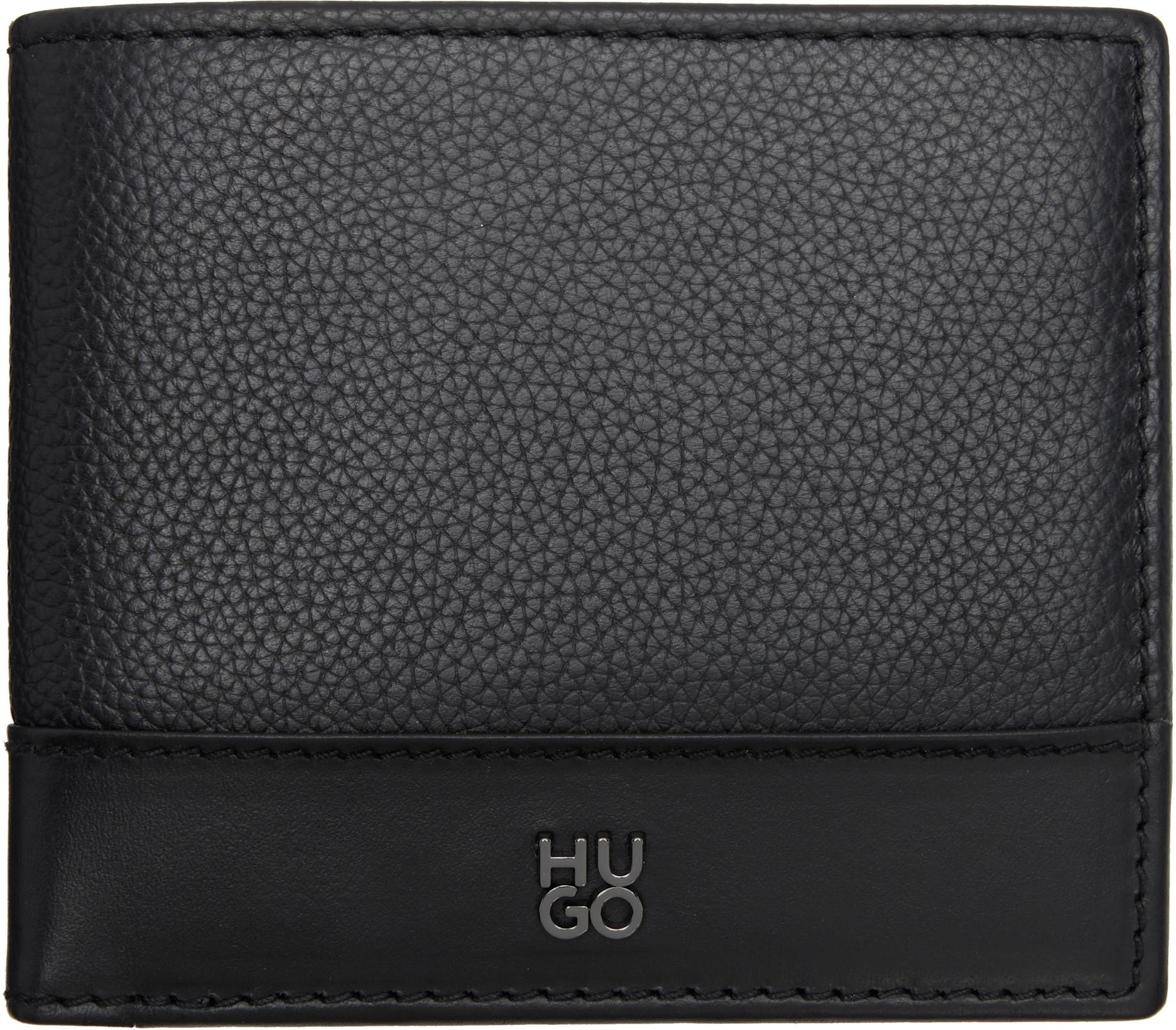 Black Stacked-Logo Trim Wallet by HUGO BOSS