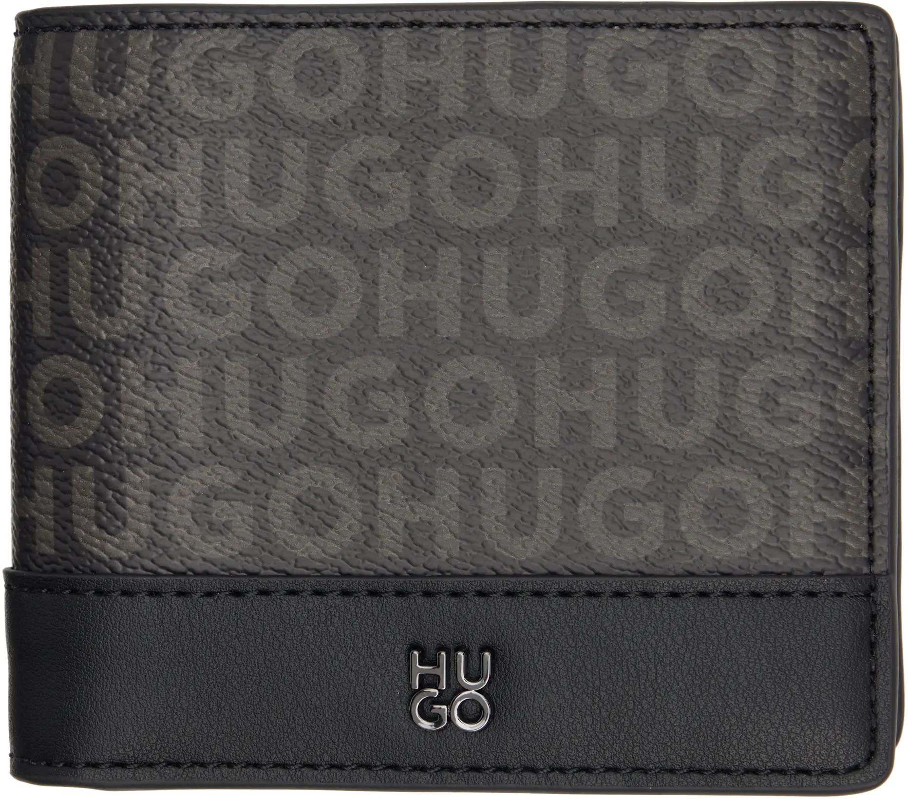 Black Stacked-Logo Wallet by HUGO BOSS