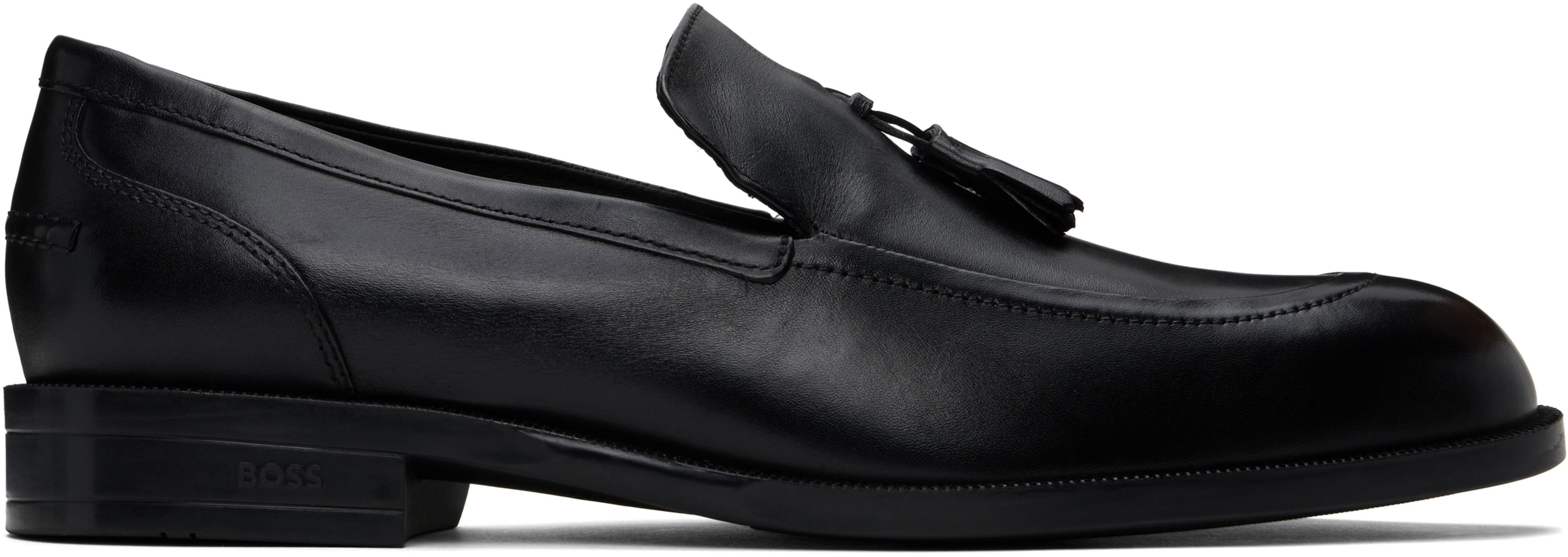 Black Tassel Leather Loafers by HUGO BOSS