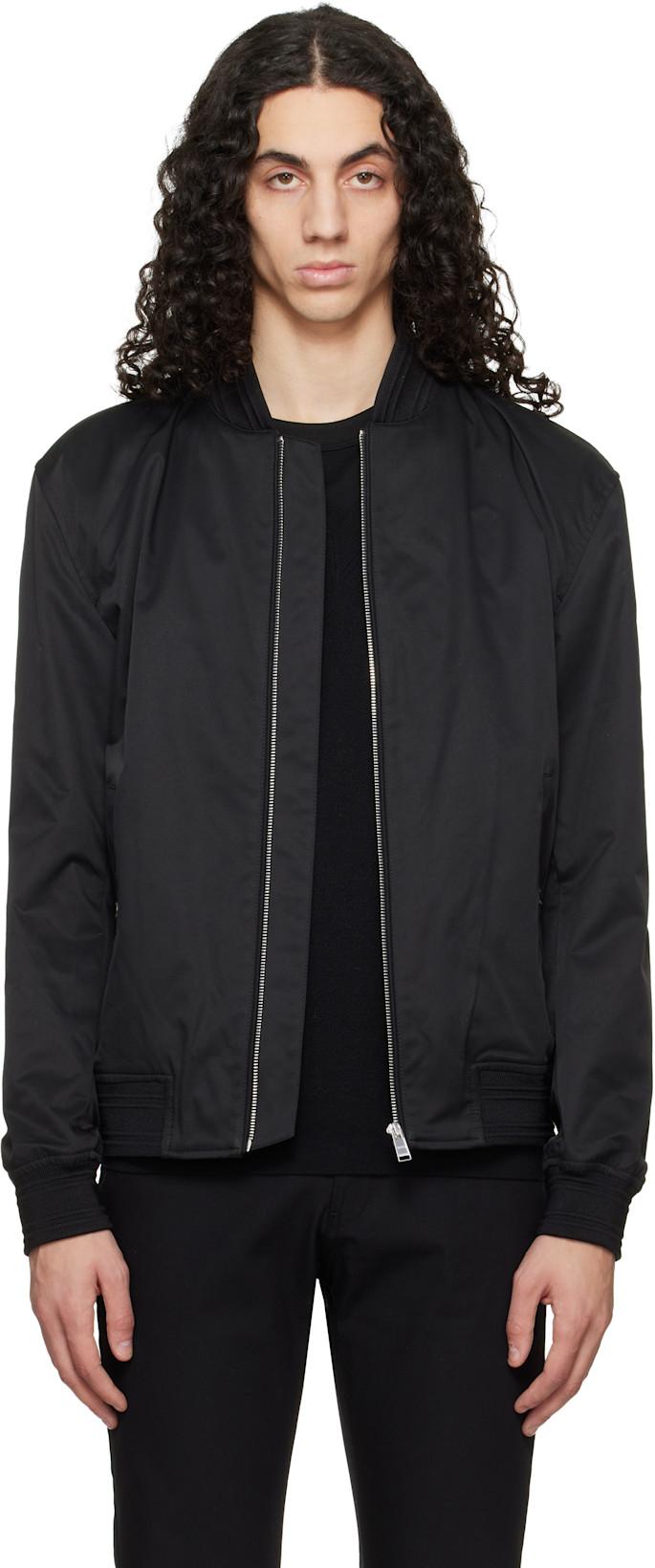 Black Water-Repellent Bomber Jacket by HUGO BOSS