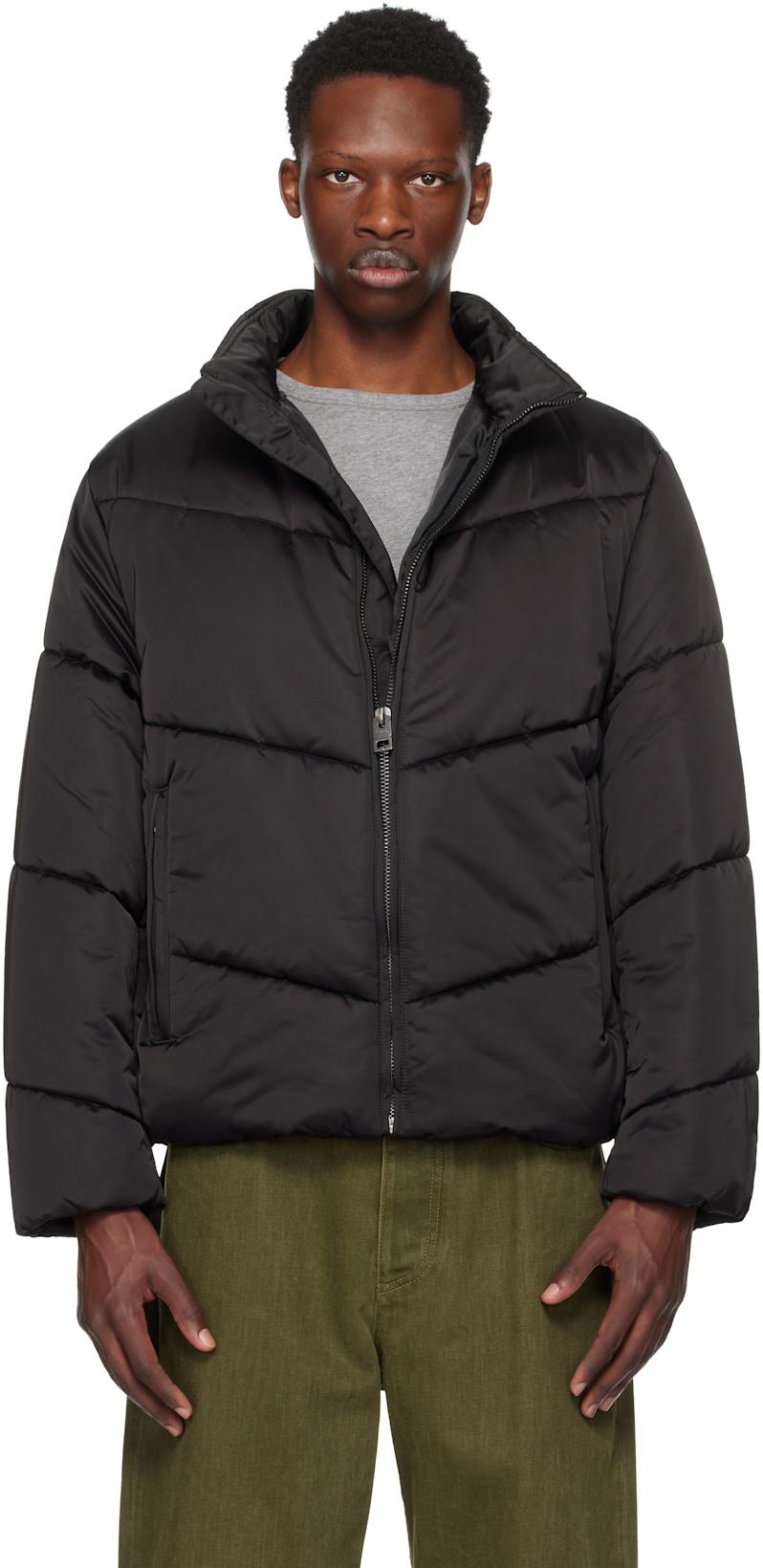 Black Water-Repellent Puffer Jacket by HUGO BOSS