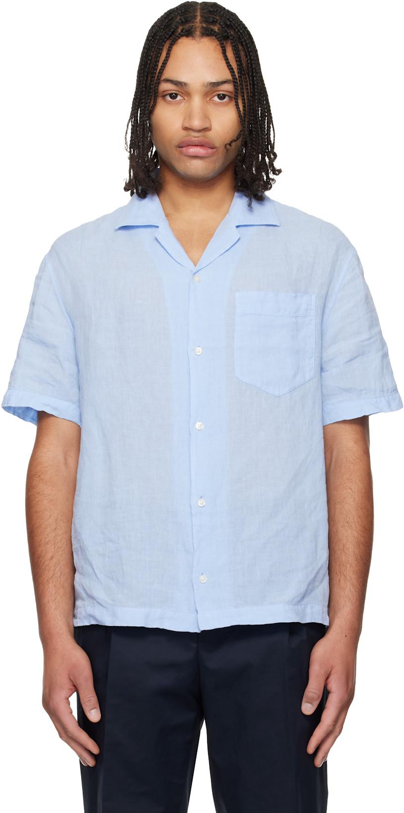 Blue Camp Collar Shirt by HUGO BOSS