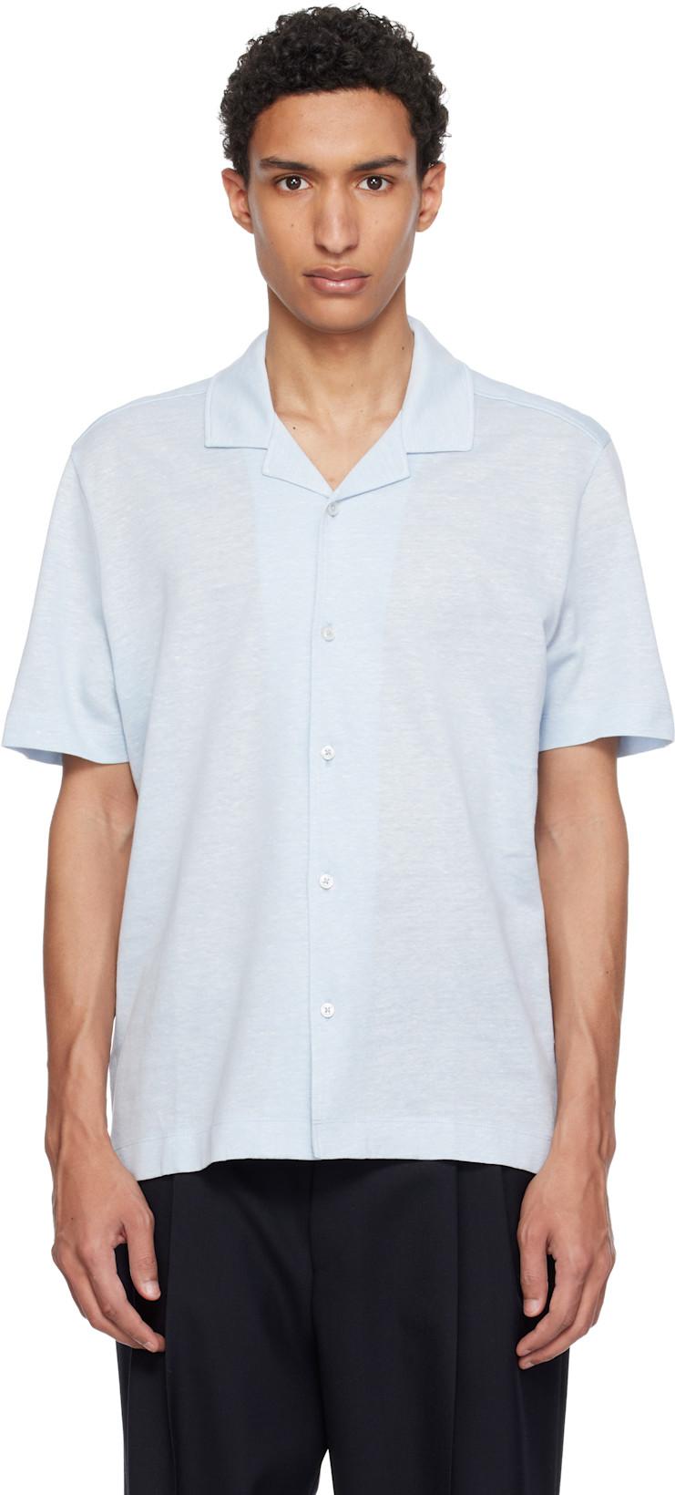 Blue Camp Collar Shirt by HUGO BOSS