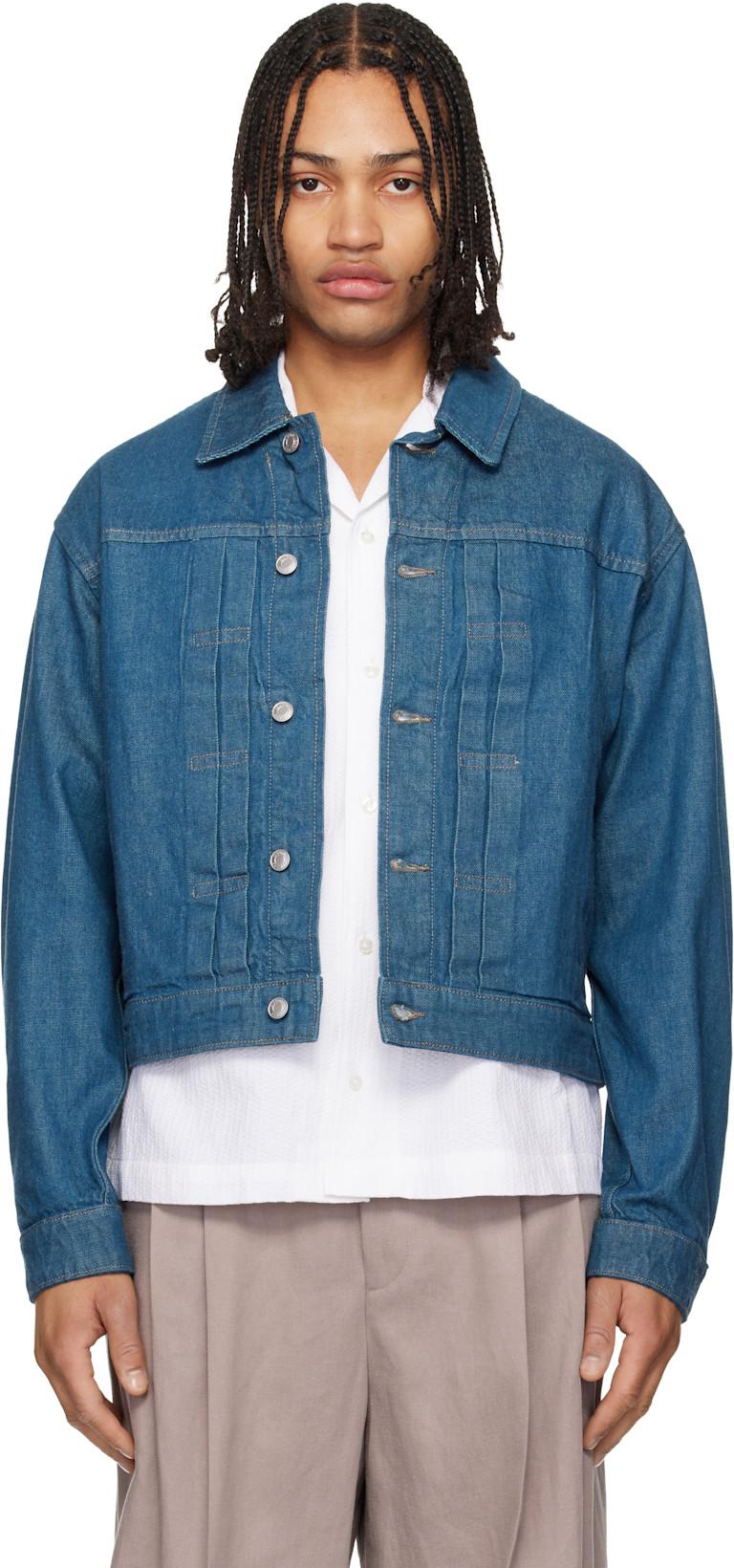 Blue Logo Patch Denim Jacket by HUGO BOSS