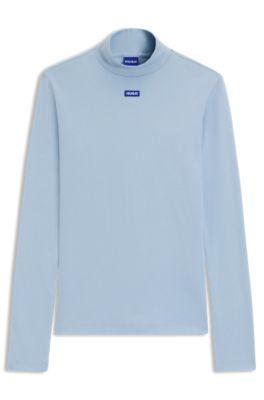 Blue-logo top in stretch cotton by HUGO BOSS