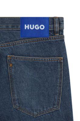 Blue regular-fit jeans in rigid denim by HUGO BOSS