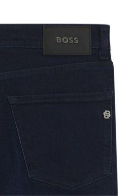 Blue slim-fit jeans in cashmere-touch denim by HUGO BOSS