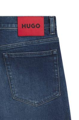 Blue slim-fit jeans in comfort-stretch denim by HUGO BOSS