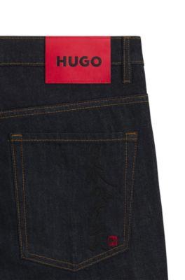 Blue tapered-fit jeans in Japanese denim by HUGO BOSS