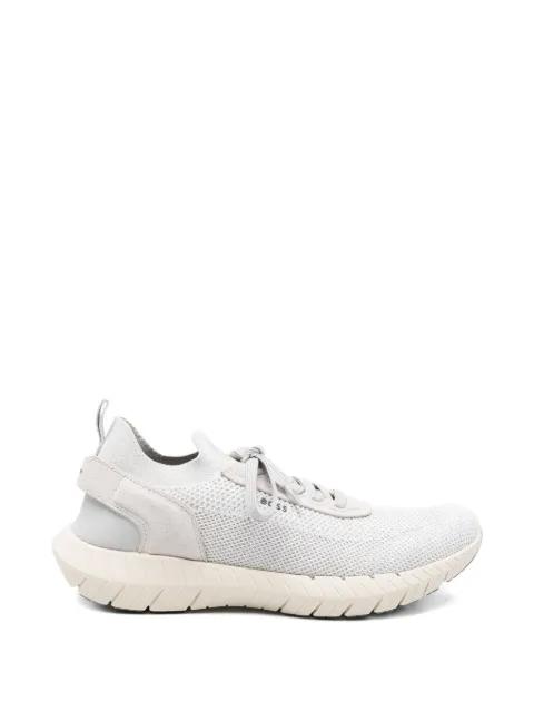 Boss-motion sneakers with knitted uppers and leather trims by HUGO BOSS