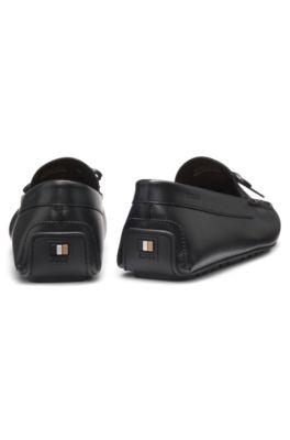 Bow-trim driver moccasins in leather by HUGO BOSS