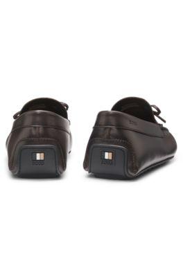Bow-trim driver moccasins in leather by HUGO BOSS
