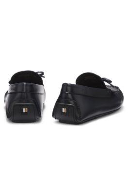 Bow-trim driver moccasins in leather by HUGO BOSS