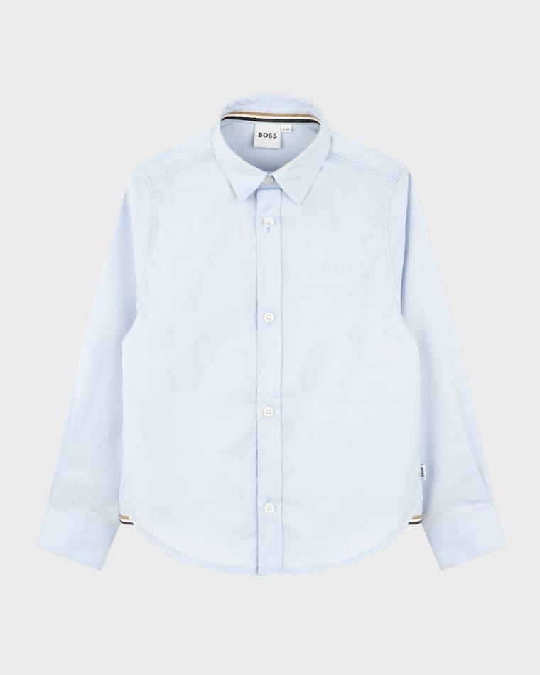 Boy's Long-Sleeve Cotton Oxford Shirt, Size 4-16 by HUGO BOSS