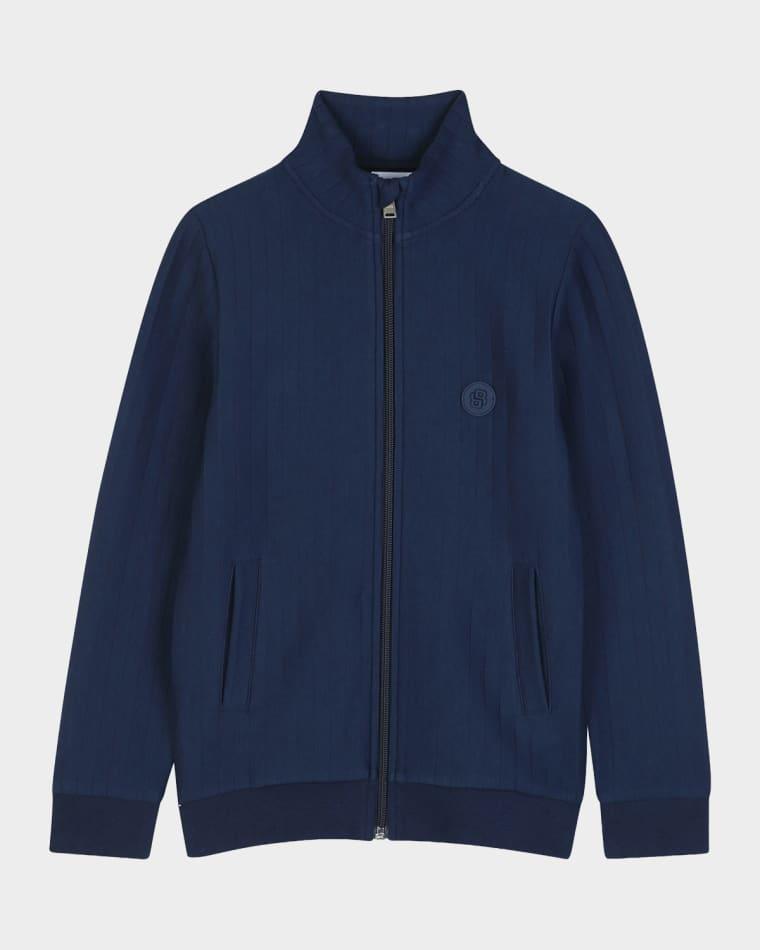 Boy's Ribbed Cotton Full-Zip Cardigan, Size 4-6 by HUGO BOSS