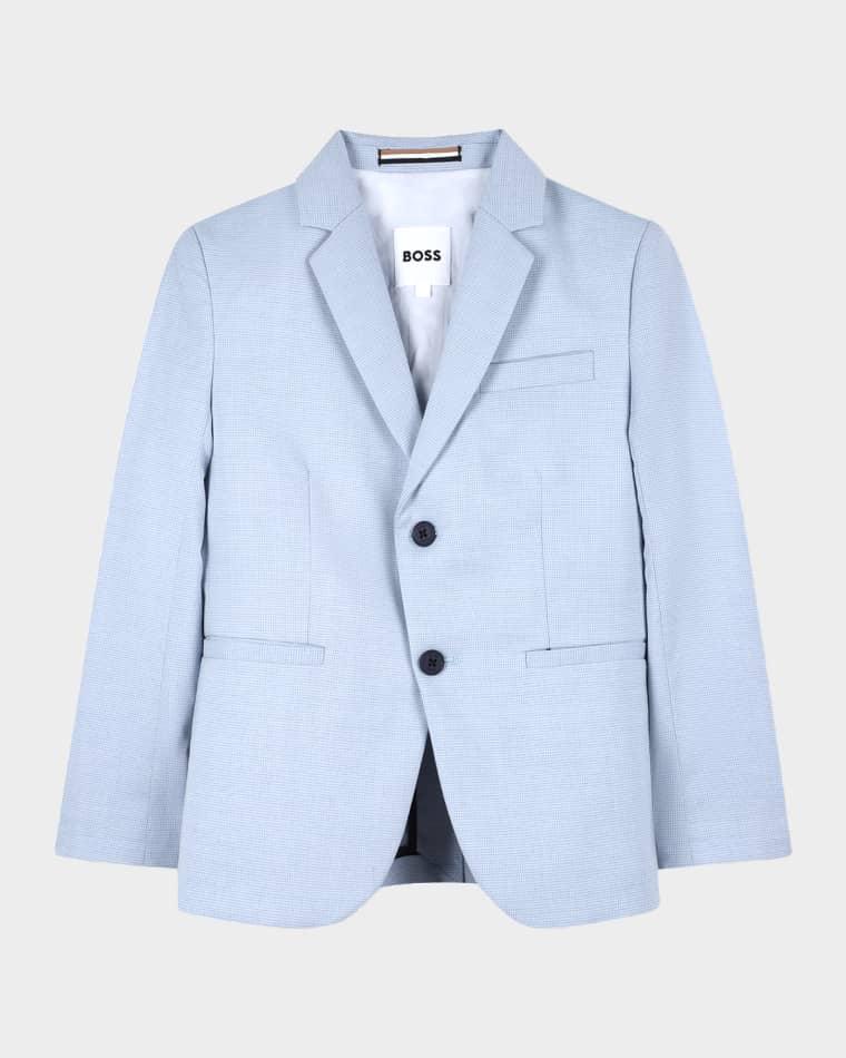 Boy's Single-Breasted Houndstooth Jacket, Size 8-16 by HUGO BOSS