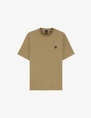 Brand-Appliqué Regular-Fit Cotton-Jersey T-Shirt by HUGO BOSS