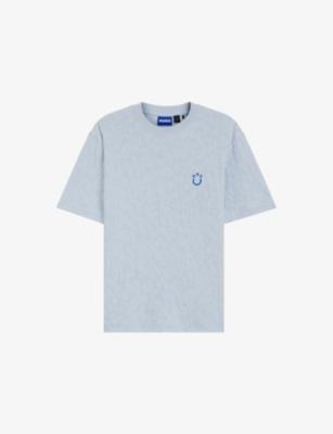 Brand-Embroidered Leopard-Print Cotton-Jersey T-Shirt by HUGO BOSS