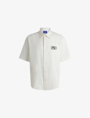 Brand-Embroidered Short-Sleeve Cotton Shirt by HUGO BOSS