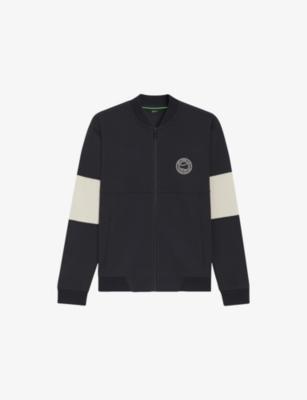 Brand-Embroidered Zip-Up Cotton-Blend Sweatshirt by HUGO BOSS