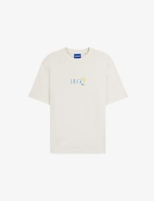 Brand-Print Regular-Fit Cotton-Jersey T-Shirt by HUGO BOSS