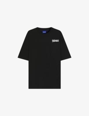 Brand-Print Relaxed-Fit Cotton-Jersey T-Shirt by HUGO BOSS