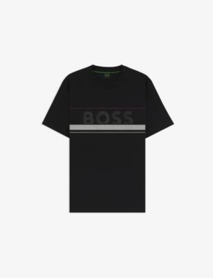 Brand-Print Short-Sleeve Cotton T-Shirt by HUGO BOSS