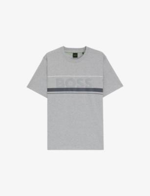 Brand-Print Short-Sleeve Cotton T-Shirt by HUGO BOSS