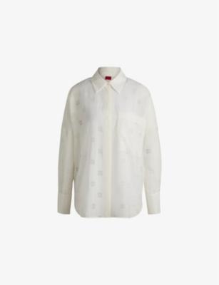 Brand-devoré oversized-fit woven shirt by HUGO BOSS