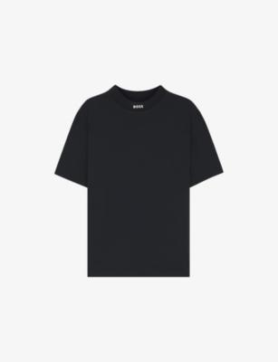 Branded-Print Short-Sleeved Stretch-Cotton T-Shirt by HUGO BOSS