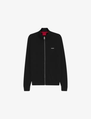 Branded-Print Zip-Up Cotton-Knit Jacket by HUGO BOSS