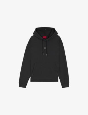 Branded Relaxed-Fit Cotton-Blend Hoody by HUGO BOSS