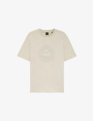 Branded Short-Sleeved Cotton-Jersey T-Shirt by HUGO BOSS
