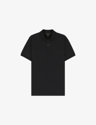 Branded Short-Sleeved Cotton-Piqué Polo Shirt by HUGO BOSS