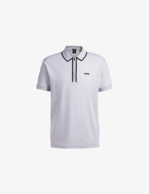 Branded Short-Sleeved Stretch-Cotton Polo Shirt by HUGO BOSS