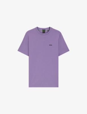 Branded Short-Sleeved Stretch-Cotton T-Shirt by HUGO BOSS