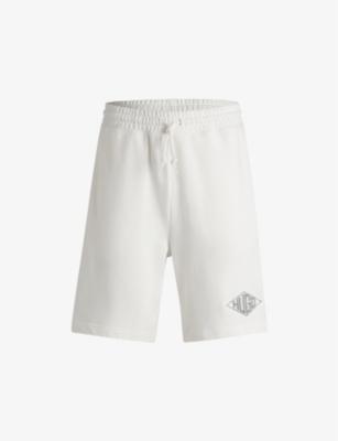Branded Straight-Leg Regular-Fit Cotton-Jersey Shorts by HUGO BOSS