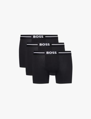 Branded waistband stretch-cotton boxer briefs by HUGO BOSS