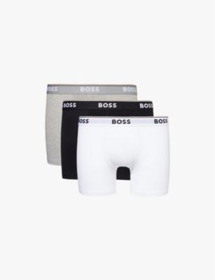 Branded waistband stretch-cotton boxer briefs by HUGO BOSS