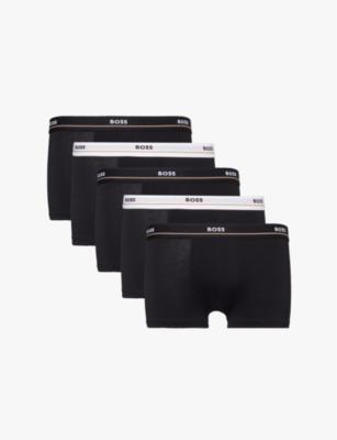 Branded waistband stretch-cotton boxer trunks by HUGO BOSS