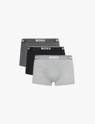Branded waistband stretch-cotton boxer trunks by HUGO BOSS