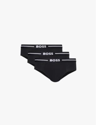 Branded waistband stretch-cotton briefs by HUGO BOSS