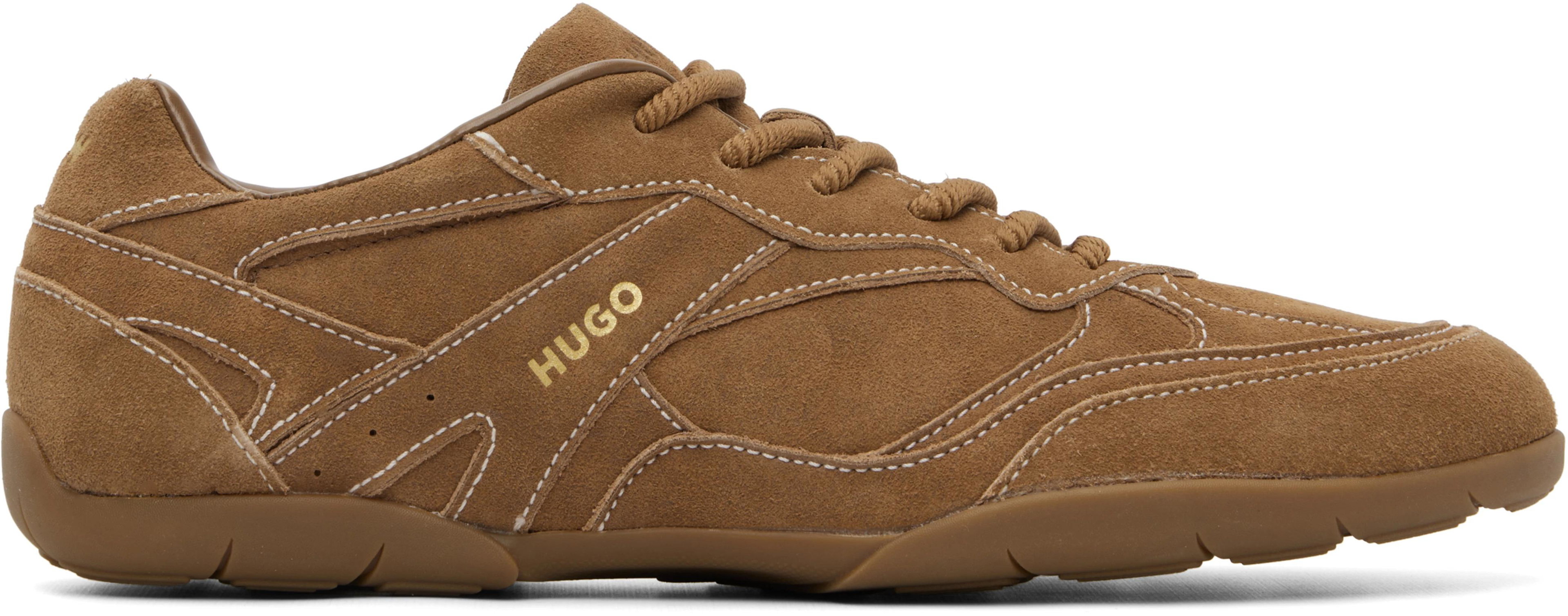 Brown Faux-Suede Sneakers by HUGO BOSS