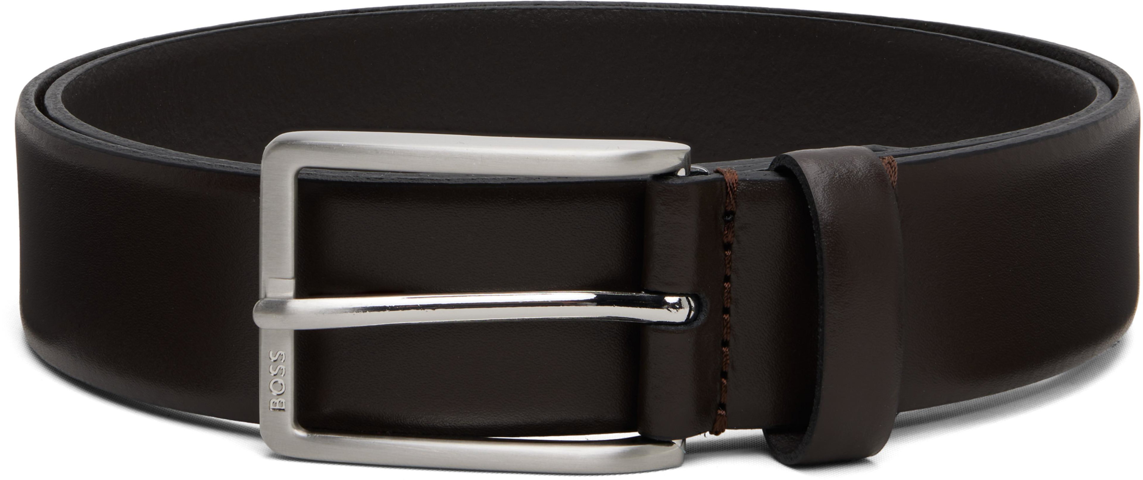 Brown Pin-Buckle Leather Belt by HUGO BOSS